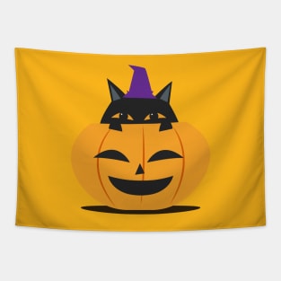 Black Cat Halloween Tapestry