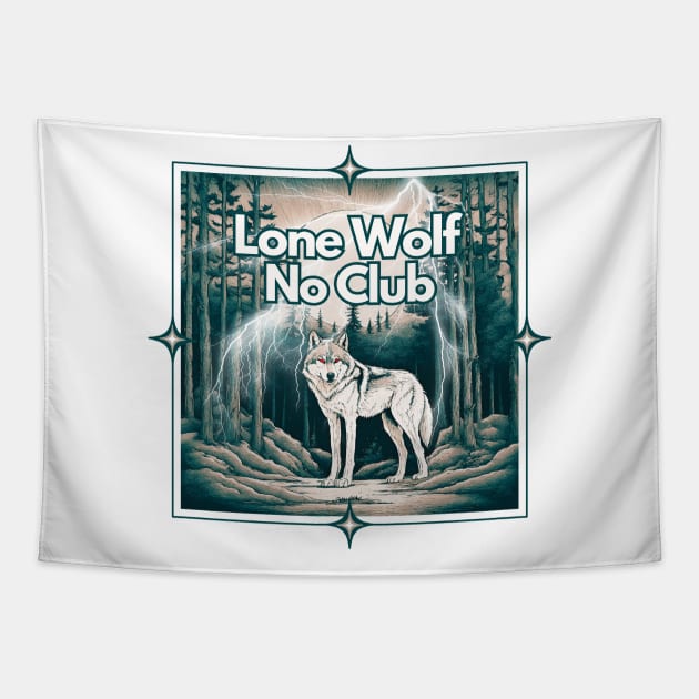 Lone wolf no club Tapestry by Zimny Drań