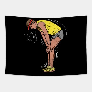 Runner Jogging - Out of breath - Funny Running Tapestry