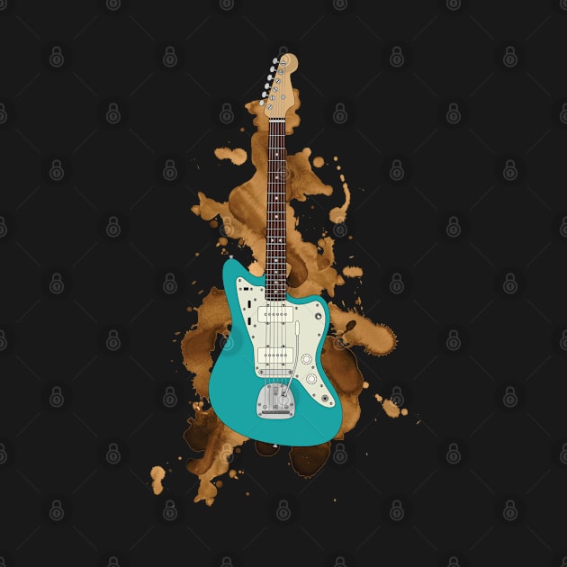 Offset Style Electric Guitar Teal Color by nightsworthy