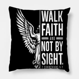 2 Corinthians 5:7 Walk by Faith Not By Sight Angel Design Pillow