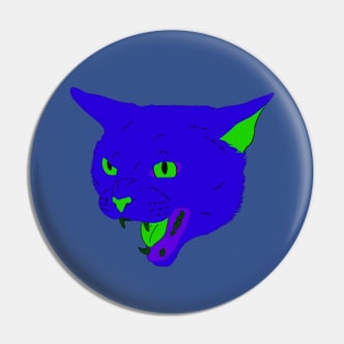 Vaporwave Cat - Neon Blue Pin