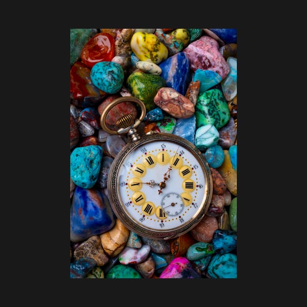 Old Pocket Watch On Polished Stones by photogarry