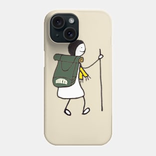 Hiking hiker comic doodle Phone Case