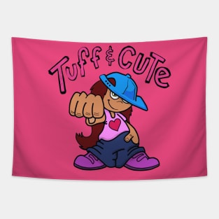 Tough and Cute Girl Tapestry