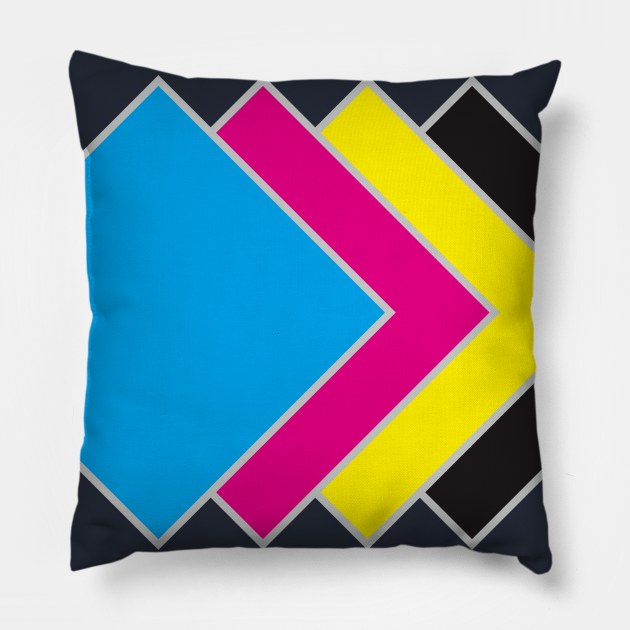 Cyan Magenta Yellow Key Pillow by aryogogo