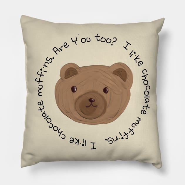 bear chocolate muffins Pillow by zzzozzo