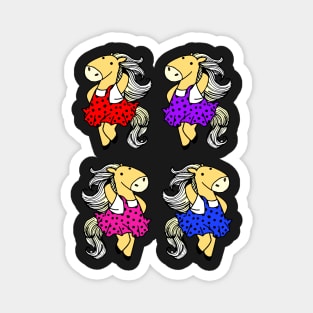 Cute Horses in a Spotted Dress Magnet