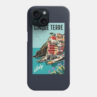 A Vintage Travel Art of Cinque Terre - Italy Phone Case