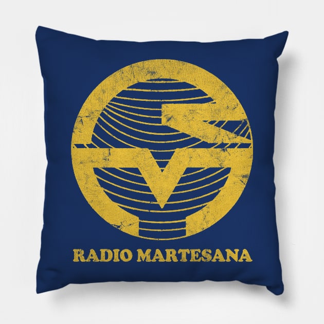 Radio Martesana 95.1 FM Italia / Defunct Station 80s Faded Design Pillow by CultOfRomance