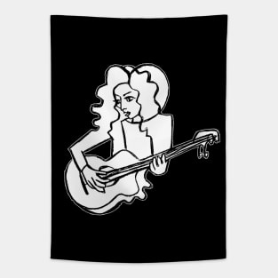 Female Guitarist, Girl Band Tapestry