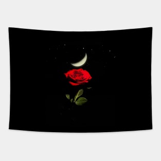 Rose and a Moon Tapestry