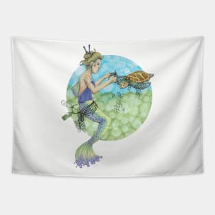 Mermaid and Sea Turtle Tapestry