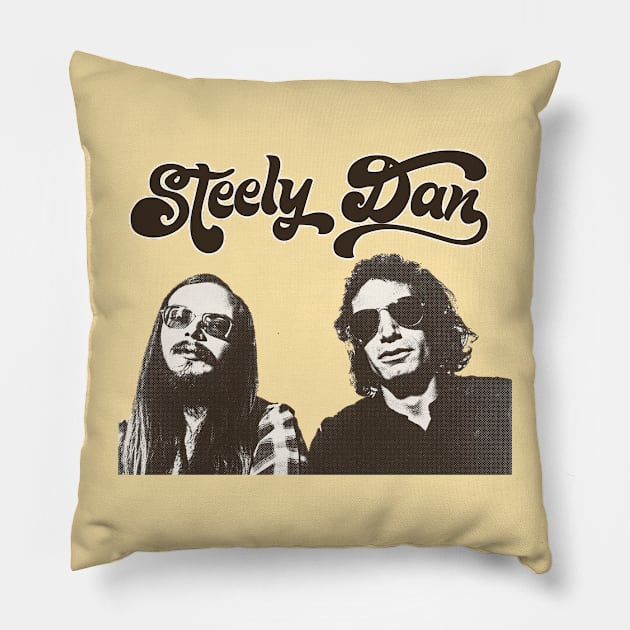 Retro Style Steely Dan Fan Art Design Pillow by CultOfRomance