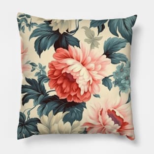 7. Vintage Retro Floral Pattern Artdeco Abstract Delicate Elegance Aesthetic Flowers Spring Pillow