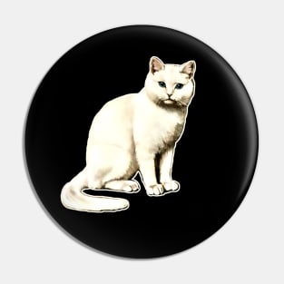 Cute white cat Pin