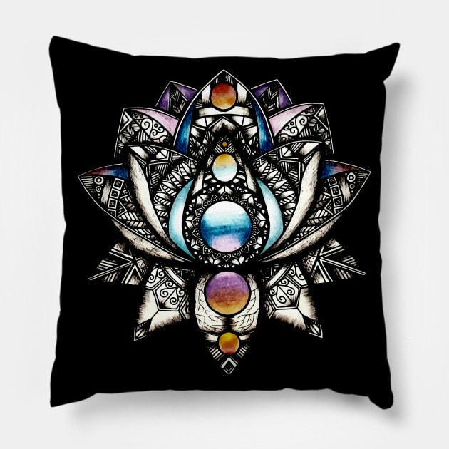 lotus flower Pillow by Lamink