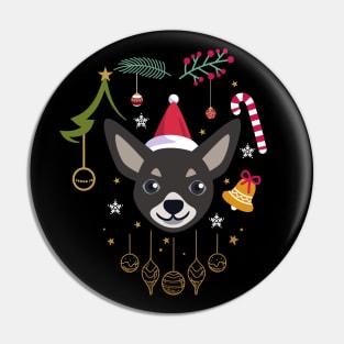 chihuahua christmas bells lights funny xmas dog lover Pin