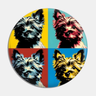 Pop Retro Art Cairn Terrier - Cute Puppy Pin