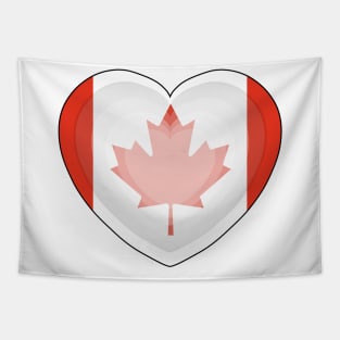 Heart Love Flag of Canada Tapestry