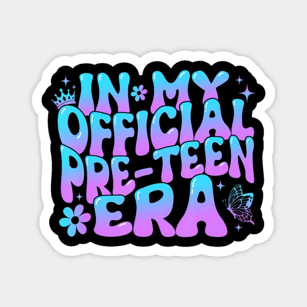 Groovy In My Pre Teen Era Retro 12th Birthday 12 Years Old Magnet by huldap creative