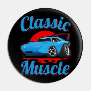 Classic Muscle Car Hot Rod Cartoon Pin