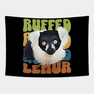 Black and White Ruffed Lemur Tapestry