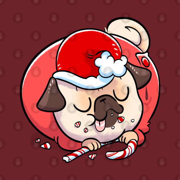 Disover Pug Elf - Candy Cane - Christmas Pug - T-Shirt
