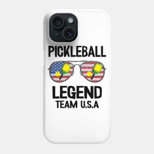 Pickleball Legend Team U.S.A Flag Sunglasses Pickle Ball Phone Case