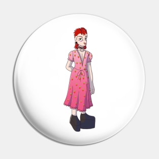 Punker in strawberry dress Pin