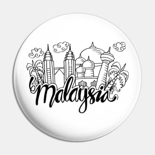 Hand Drawn Symbols Of Malaysia. Pin