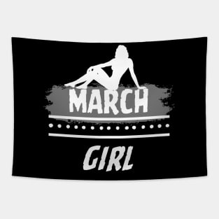 Birthday Gifts for Women March Girl March Woman Pose Style Tapestry