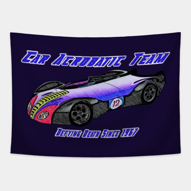 Car Acrobatic Team Tapestry by DistractedGeek