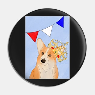 Royal Corgi With Bunting Pin