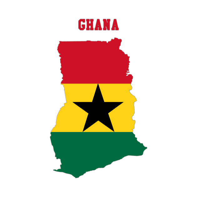 Ghanaian Flag inside Map of Ghana by Mashmosh