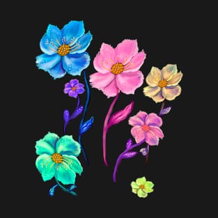 Flowers colorful pastel colourful spring time flower aesthetic for Nature lovers and Gardeners T-Shirt