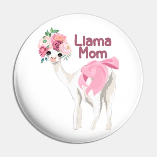 Llama Mom Design For Alpaca Lovers Pin