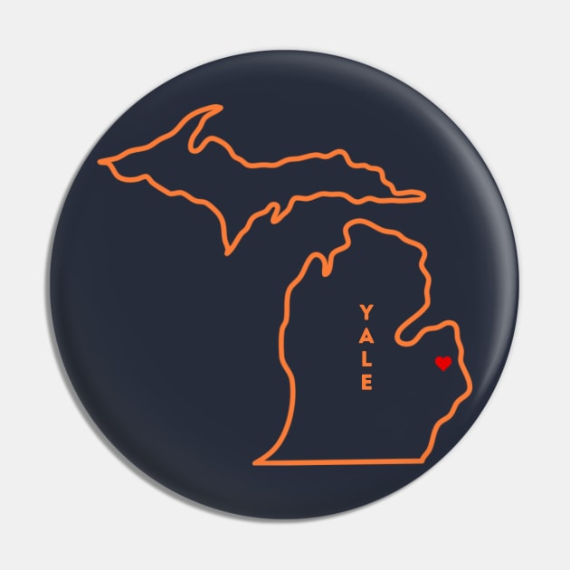 Yale MI Love (Orange) Pin by TorrezvilleTees