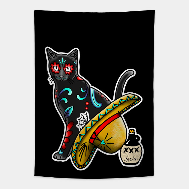 Gato En Un Sombrero Day Of The Dead Cat Dia De Los Muertos