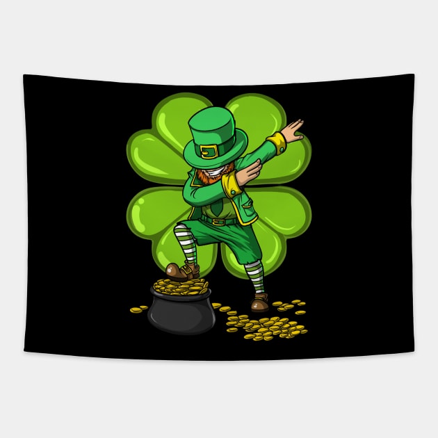 Dabbing Leprechaun Shirt Kids St Patricks Day Gift Tapestry by underheaven