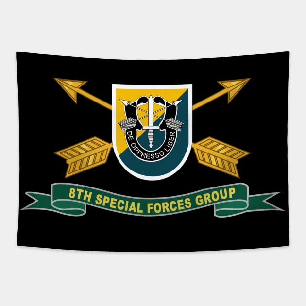 8th Special Forces Group - Flash w Br - Ribbon X 300 Tapestry by twix123844