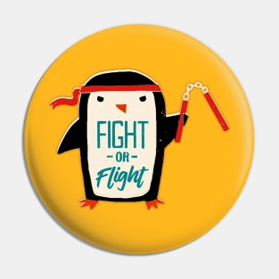 Penguin Fight Or Flight Pin