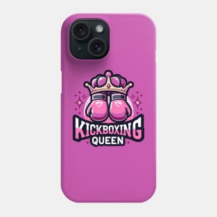 Kickboxing Queen Tee - Empowerment in the Ring with Heart Gloves Phone Case