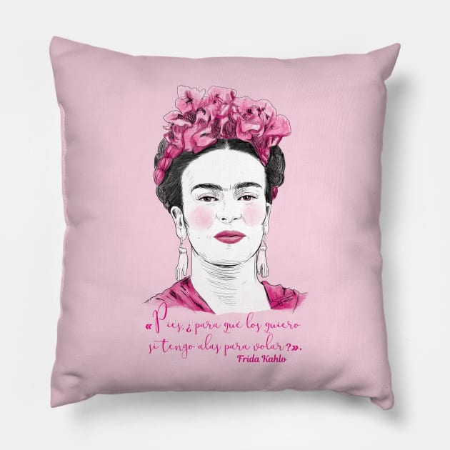 Frida "Pies para qué los quiero..." Pillow by Pendientera