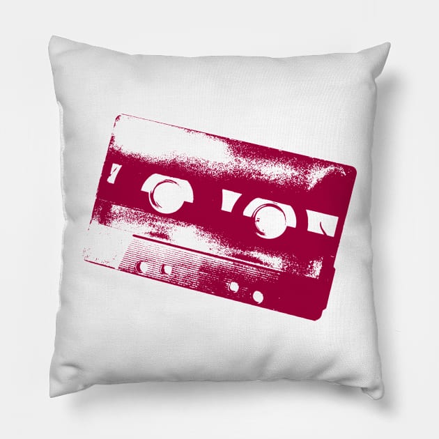 Vintage Cassette Tape Graphic Pillow by Spindriftdesigns