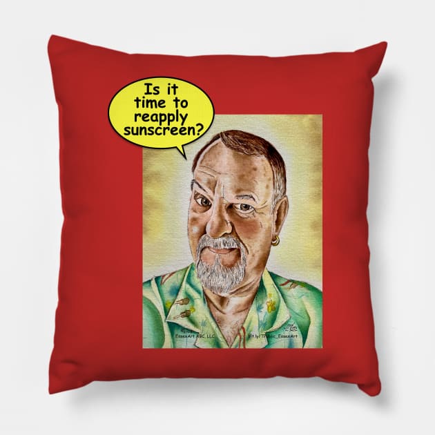 Dad Advice: Is It Time To Reapply Sunscreen? Pillow by EssexArt_ABC