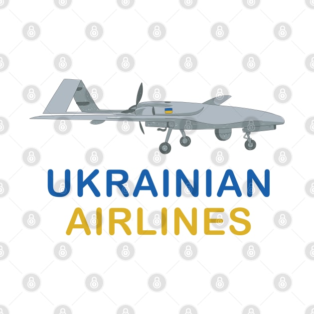 Bayraktar TB2 Airplane Turkish Drone with Ukrainian Flag by Ukraine Prints