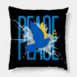 PEACE! Stop the Ukraine War! On a Dark Background Pillow