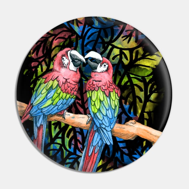 Rainbow Parrots Pin by Warbler Creative