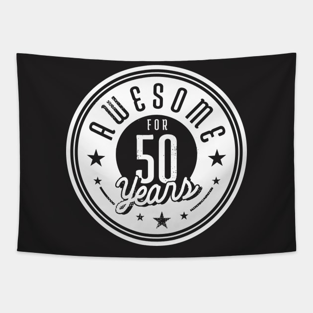 Vintage Awesome for 50 Years // Retro 50th Birthday Celebration W Tapestry by Now Boarding